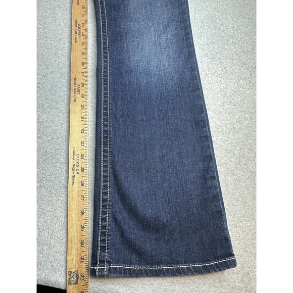 Ariat REAL Spitfire Jeans Womens 32R Blue Mid Rise Bootcut Stretch Denim Riding - Picture 3 of 12